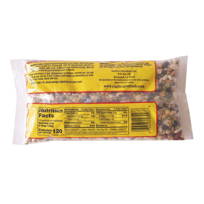 Seasoned Ten Bean Soup 16 oz Ragin' Cajun (Pack of