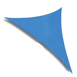 Coarbor 7' x 7' x 7' Blue Sun Shade SaiL Triangle Wire Rope Hemmed All Edges Strong Double Stitched Seam Super Heavy Duty Perfect for Patio Deck Yard Garden