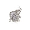 benerini Elephant With Baby Brushed Silver Elephant Ornaments For The