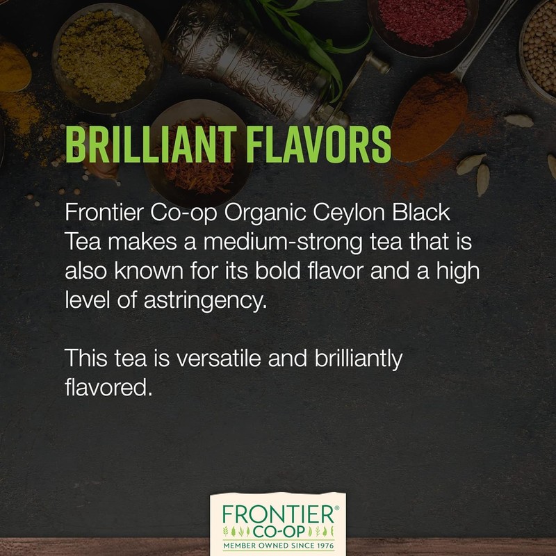 Frontier Co-op Organic Ceylon Black Tea, 1-Pound Bulk, High-Grown Orange