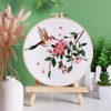 Meecaa Pink Hummingbird Pink Embroidery Kit Starter Set, Hand Embroidery