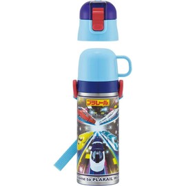 Skater SKDC4-A Children's Stainless Steel Water Bottle, 2-Way Direct Drinking, 16.5 fl oz (470 ml), Cup Drinking, 15.2 fl oz (430 ml), Plarail, 23, Kid-friendly Lightweight Type, Boy's Hot and Cold