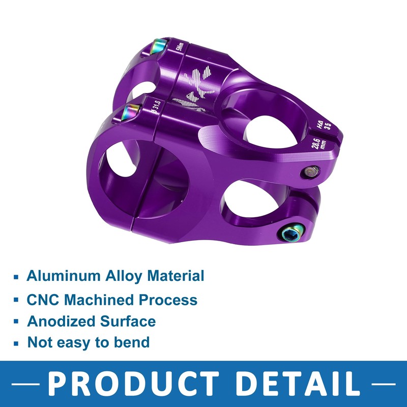 A ABSOPRO Mountain Bike Stem Handlebar 35mm Aluminium Alloy Purple