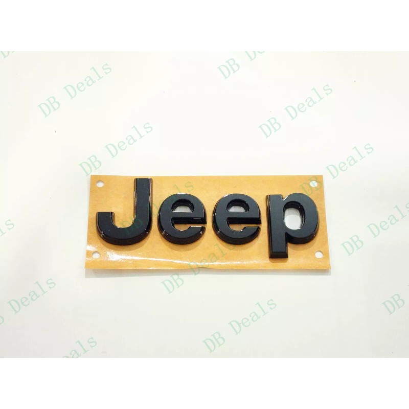 Grand Cherokee 2PC Gloss Black Front Rear Jeep Emblems Badge