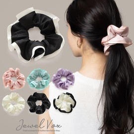 JewelVOX Scrunchie Hair Accessories, Hair Elastic, Piping, Satin, Stylish, Popular, Adult