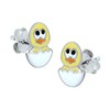 Chicken Earrings - Sterling Silver - Yellow Easter Gift