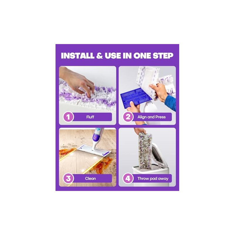 5X Cleaning Power Mop Refills for Swiffer Power Mop, 500+