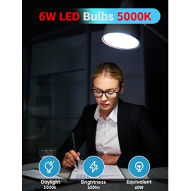 Jensense Edison Bulbs 6W E26 LED Bulb 60 Watt Equivalent, Vintage LED Light Bulbs CRI90+ ST19, Dimmable Clear Light Bulbs, 5000K Daylight Cool White 12 Pack