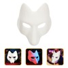 Toyvian Fox Masks 2pcs White Blank Masks DIY Animal Unpainted