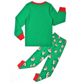 Jxstar Matching 18 inch Dolls & Girls Pjs Sets Christmas Green Unicorn Pajamas Kids Sleepwear,3t 4t