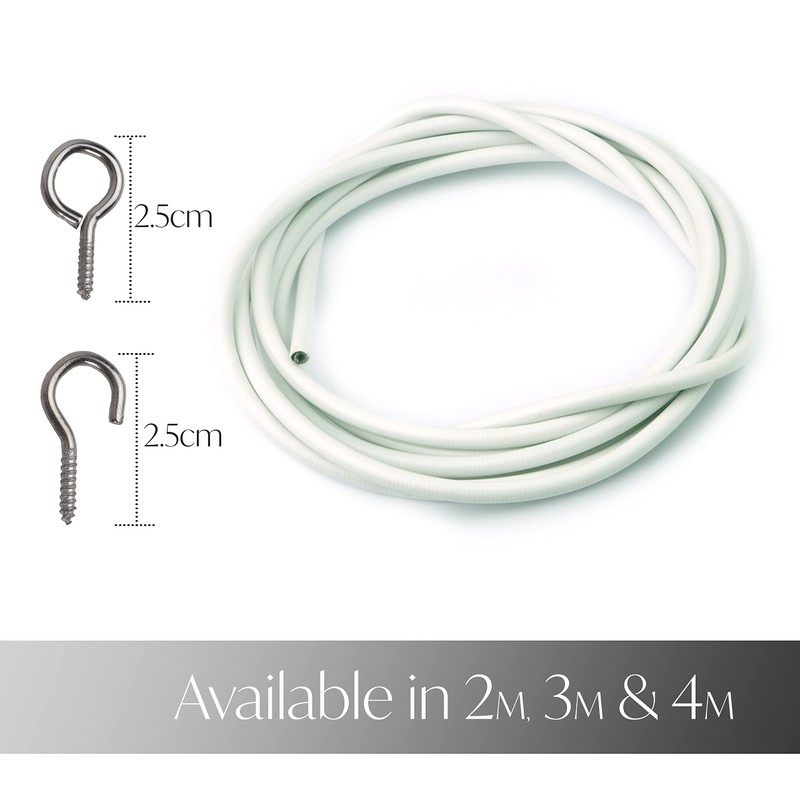 DIVCHI White Window Net Curtain Wire Cord Cable With 8