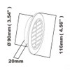 Cotarba 90mm Round Air Vent Grille - White