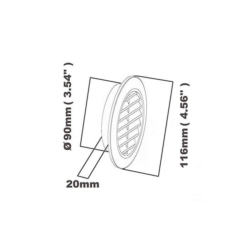 Cotarba 90mm Round Air Vent Grille - White