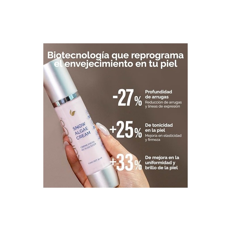 Crema Facial Antiedad con Alga Suiza y Células Madre |