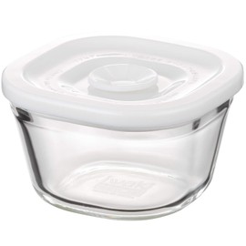 iwaki C3200MP-W Heat Resistant Glass Sealed Container, White, SS Diameter 3.7 x Height 2.2 inches (9.5 x 5.5 cm), 4.3 fl oz (110 ml), Pack & Range