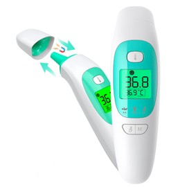 MiTdir® 20m Infrared Digital Ear and Forehead Thermometer, Non Contact Medical Temperature Thermometer for Adults Children Baby and Object with Fever Alarm, Instant Reading, Memory Function (20 m)