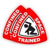 Unbranded/Generic 2pk - Confined Space Trained Hard Hat Decals Helmet Stickers Safe Worker Red