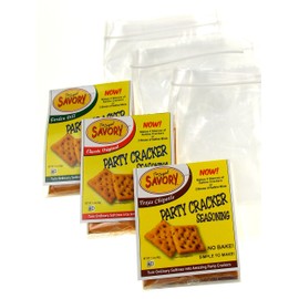 Savory Saltine Seasoning 1.4 Ounce Sampler Bundle, 3 Pack Original, Texas Chipotle & Garden Dill + 3 Zip Top Bags