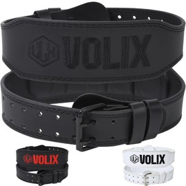 VOLIX Training Belt (Microfiber Leather for Soft Fit to Your Body) Lifting Belt, Power Belt, Muscle Training (Black, S)