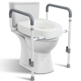 YrHeiper Toilet Seat Risers for Seniors with Handles, 3.5-inch Rise