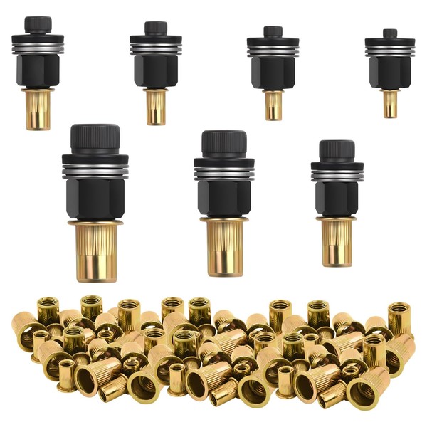 77 Stücke Nietmuttern Set, Nietmutternzange Set für M3, M4, M5,