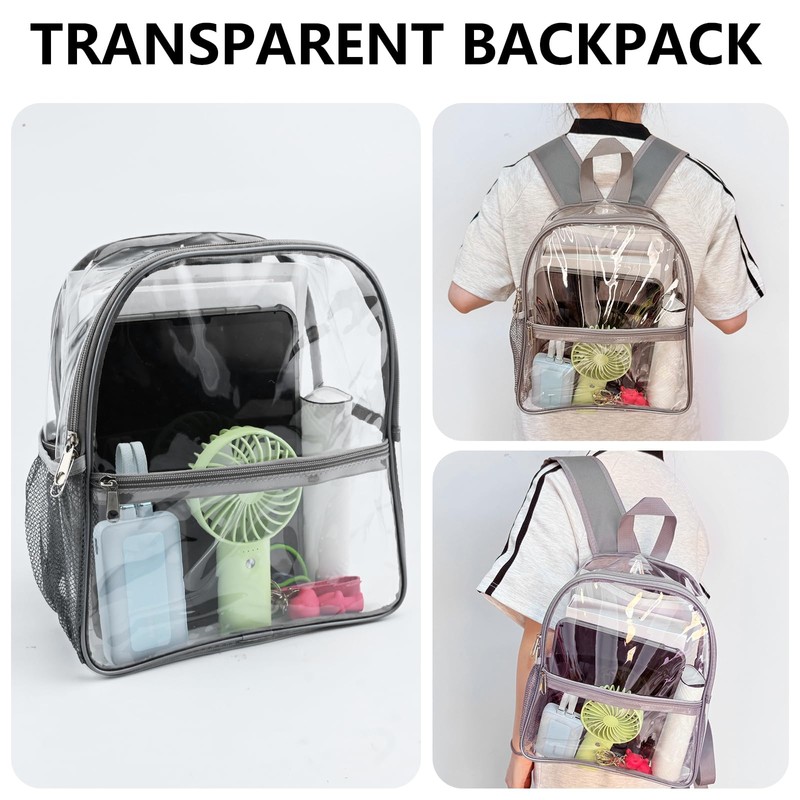 Transparent Backpack 32 * 27 * 12.5cm PVC See Through