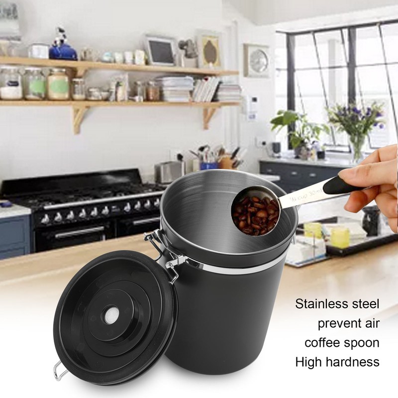 Coffee Bean Storage Stainless Steel Airtight Container Coffee with 30ml