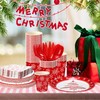 Nitial 240 Pcs Christmas Paper Plates and Napkins Serve 30