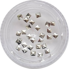 Nail Ssen Nail Art Nail Stone Parts Metal Charm Square 2mm Silver 30 Pieces / 네일쎈 네일아트 네일스톤파츠 메탈참 사각 2mm 실버 30알