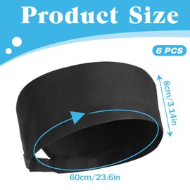 6 Pcs Chef Hats for Men Chef Beanie Unisex Chef Caps Adjustable Kitchen Cooking Caps with Breathable Mesh Top Sushi Beanie Chef Hat for Men Black