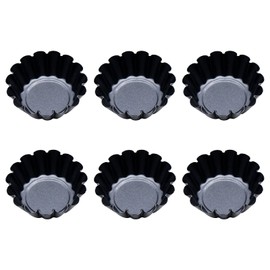 Adipn 6 Pcs Tart Tins Mini Non-Stick Tart Pans Round Quiche Pans for Baking Quiche Pie Tartlet Cheesecakes