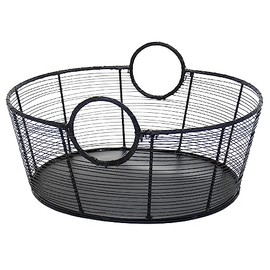 Achla Designs Large Steel Harvest Basket, Black