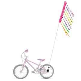 6 ft Bike Safety Flag with Pole - Pink, Go Kart, Trike, Dirt Bike, Mobility Scooter, Kayak - Waterproof, Reflective, Telescopic Mount