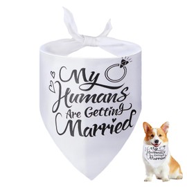 MAXIQI Dog Engagement Party Supplies, My Humans are Getting Married Dog Bandana, Premium Dogs Wedding Outfit as an Engagement Gifts for Couples, Suitable for Medium Small Dogs and Cats