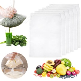 Nut Milk Bag, Straining Cloth, Reusable, Nylon Cheesecloth, Organic Washable Filter Bag with Drawstring, for Nut Milk, Fine Mesh Straining Cloth, Filter Cloth (3 Pieces, 100 Mesh Per Inch, 20 × 30 cm)