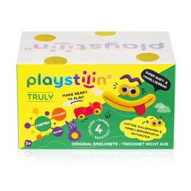 Playstilin® TRULY Original Play Clay | Super Kneading and Malleable Vegan Children's Clay | Creative Plasticine Kneading Set with Accessories and Tools in the Box | Modelling Clay Non-Drying