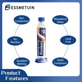 Essmetuin Desoldering Wick and Soldering Flux Paste for Electronics Repair, No Clean...