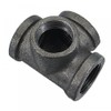4 Way Pipe Fitting Malleable Iron Black Side Outlet Tee