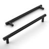 Amerdeco 10 Pack Matte Black Knurled Cabinet Pulls 160mm Hole