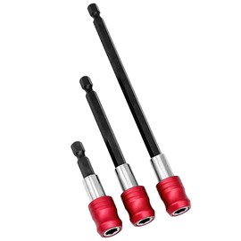 Saipor 3 Piece Quick Change Screwdriver Set Bit Holder Bit Holder 1/4 Inch Hex Shank Magnetic Bit Holder Holder for Cordless Screwdrivers and Hand Drills, 60/100/150 mm