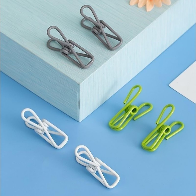 2 Inch Chip Clips White,Steel Clothes Pins Utility PVC-Coated Steel