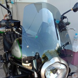 Midimttop Motorcycle Vulcan S 650 Front Fairing Windscreen Windshield with Mounting Bracket Wind Deflector Visor Compatible with VN650 EN 650 VN 650 EN650 Parts Accessories 2015-2026 (Light Smoke)