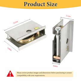 Roller Sliding kit 0C5Y00P0 Patio Door Rollers Replacement，Compatible with P-Ella Patio Sliding Doors, 2 Pack,1-1/2" Steel Ball Bearing Sliding Door Rollers，Adjustable Roller Height