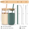 20 OZ Glass Cups with Bamboo Lids and Straws -