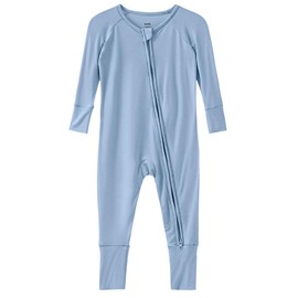 SUZEL Baby Viscose from Bamboo Footless Pajamas Boys Girls Zippy Pjs Sleep 'N Play Romper - 0-24 Months (US, Age 12 & 18 Months, Sage & Dusty Blue)