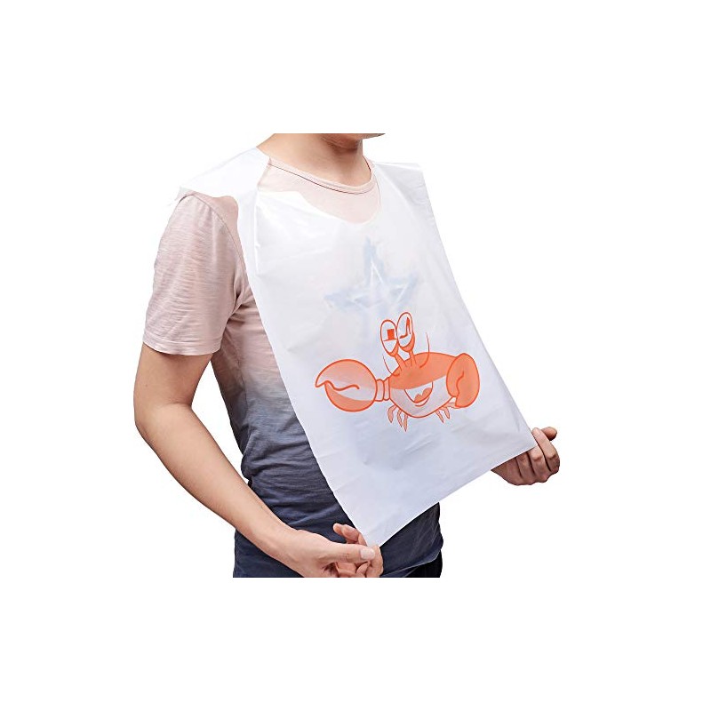 MGTECH 30 Pack 23 Inch Crab Bibs Thick Disposable Plastic