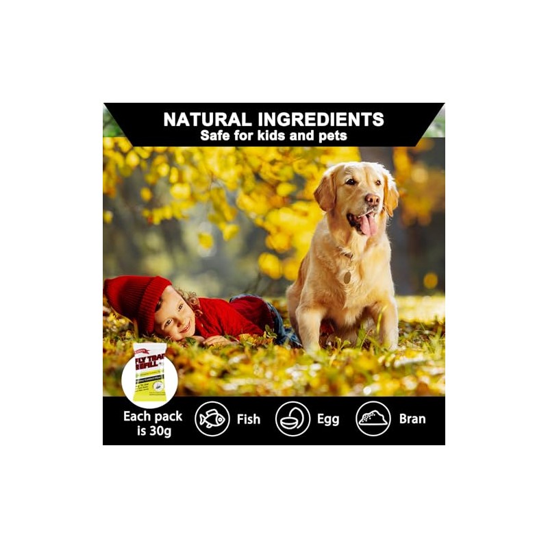 18 Pack Natural Fly Bait Refill, 18 * 30g Fly