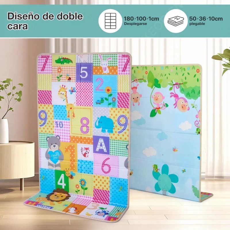 Tapete Bebe Para Gateo Multiuso Juegos Seguridad 180x100cm