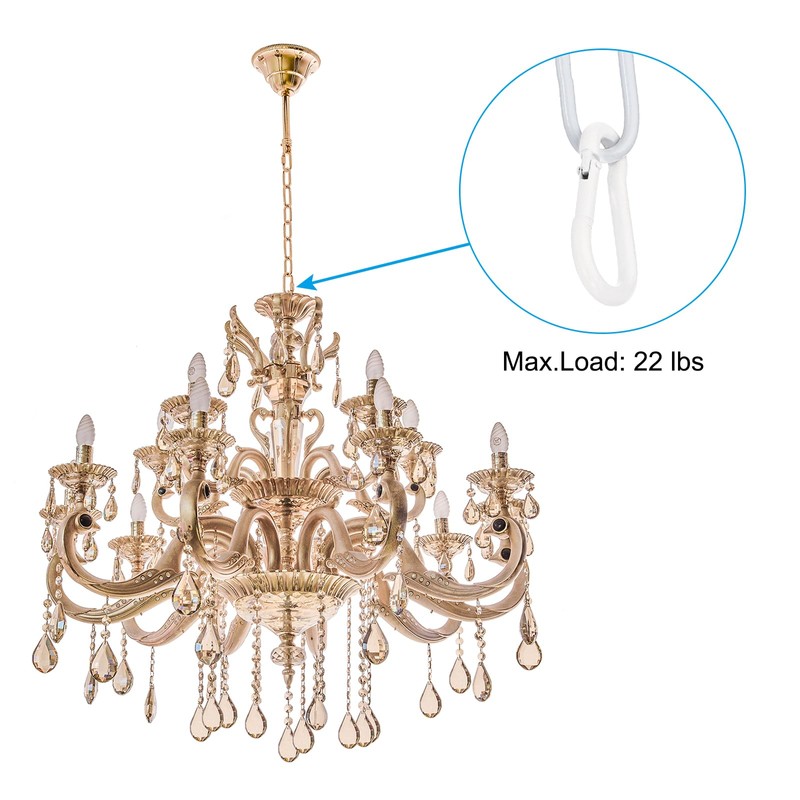 PATIKIL 6ft White Surface Lighting Hanging Chain Metal Loop Chain