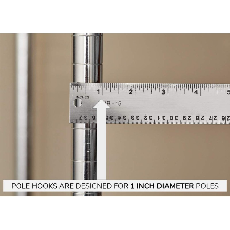 Sunway Shelf Pole Hooks 5-Pack | Black Variety Pack |